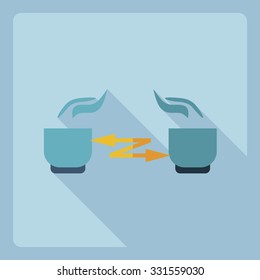 Flat modern design with shadow  Icon lunch
