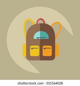 Flat modern design with shadow  Icon backpack