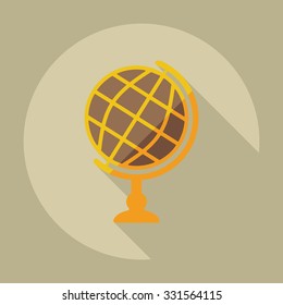 Flat modern design with shadow  Icon globe