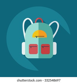 Flat modern design with shadow  Icon backpack