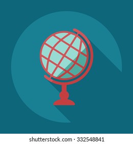 Flat modern design with shadow  Icon globe