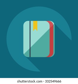 Flat modern design with shadow  Icon notebook