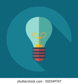 Flat modern design with shadow  Icon lightbulb