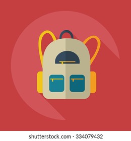Flat modern design with shadow  Icon backpack