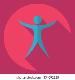 Flat modern design with shadow  Icon stick figure 