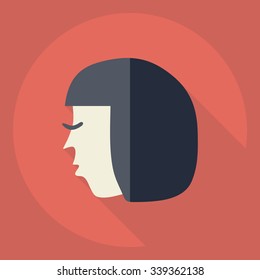 Flat modern design with shadow  Icon woman