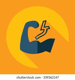 Flat modern design with shadow  Icon biceps