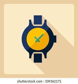 Flat modern design with shadow  Icon  clock