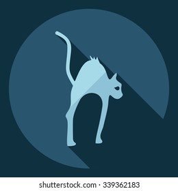 Flat modern design with shadow  Icon cat