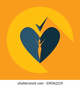 Flat modern design with shadow  Icon healthy heart