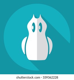 Flat modern design with shadow  Icon owl 
