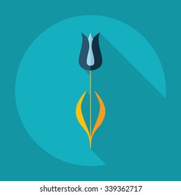 Flat modern design with shadow Icon flower
