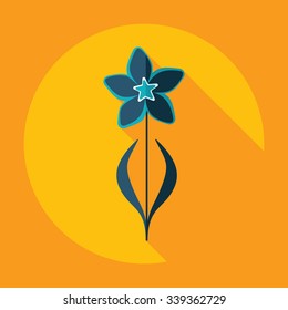 Flat modern design with shadow Icon  flower