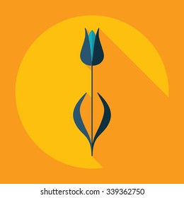 Flat modern design with shadow Icon  flower
