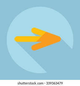 Flat modern design with shadow Icon  arrow