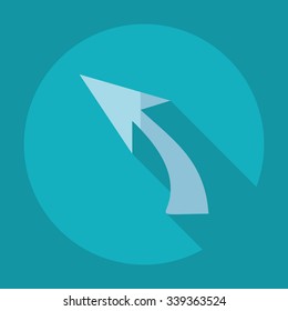 Flat modern design with shadow Icon  arrow
