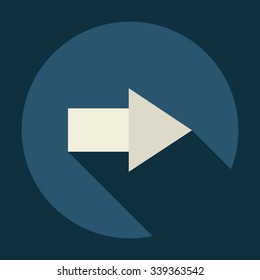 Flat modern design with shadow Icon  arrow