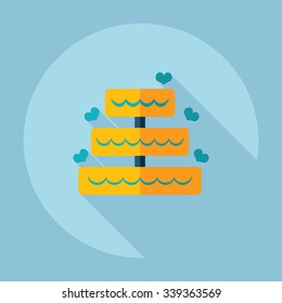 Flat modern design with shadow Icon  a wedding cake