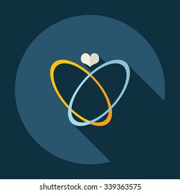 Flat modern design with shadow Icon  wedding rings