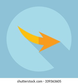 Flat modern design with shadow Icon  arrow