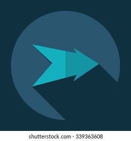 Flat modern design with shadow Icon  arrow