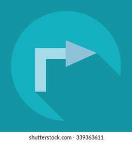Flat modern design with shadow Icon  arrow
