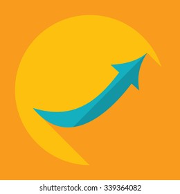 Flat modern design with shadow Icon  arrow