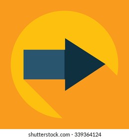 Flat modern design with shadow Icon  arrow