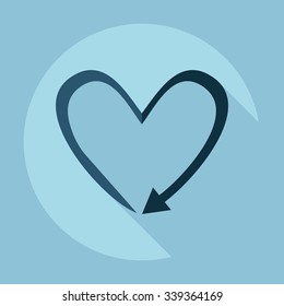 Flat modern design with shadow Icon  arrow