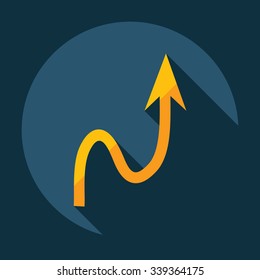 Flat modern design with shadow Icon  arrow