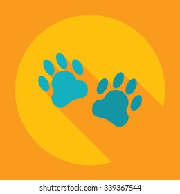 Flat modern design with shadow Icon  trace dogs