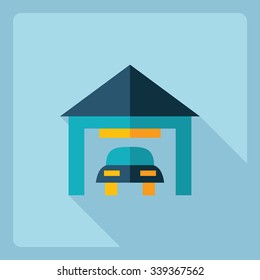 Flat modern design with shadow  Icon garage