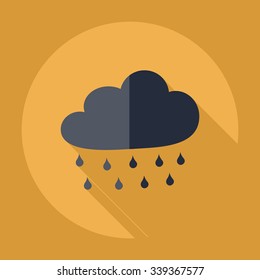 Flat modern design with shadow  Icon rain
