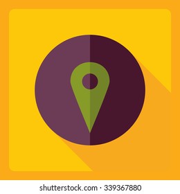 Flat modern design with shadow  Icon location