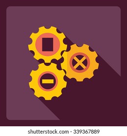 Flat modern design with shadow  Icon settings