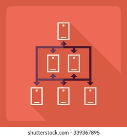 Flat modern design with shadow  Icon net