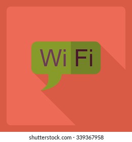 Flat modern design with shadow  Icon wi-fi
