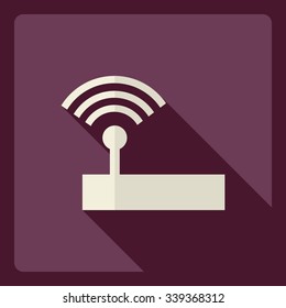 Flat modern design with shadow  Icon modem