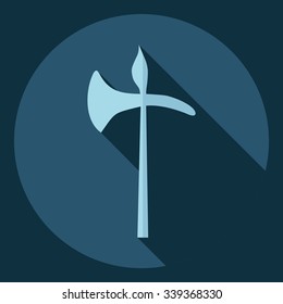 Flat modern design with shadow  Icon battle Axe