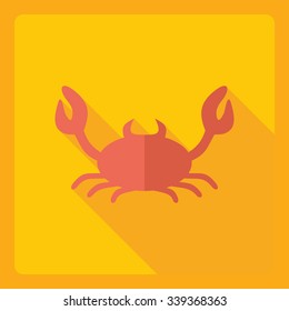 Flat modern design with shadow  Icon crab