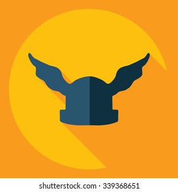 Flat modern design with shadow  Icon helmet barbarian