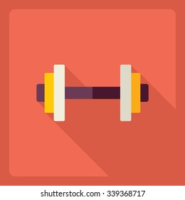 Flat modern design with shadow  Icon  dumbbell