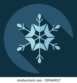 Flat modern design with shadow  Icon snowflake