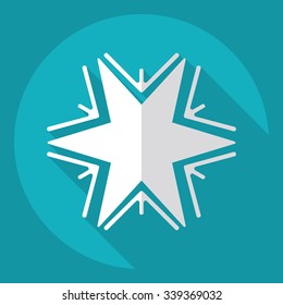 Flat modern design with shadow  Icon snowflake