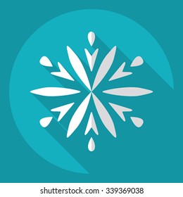 Flat modern design with shadow  Icon snowflake