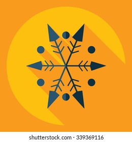 Flat modern design with shadow  Icon snowflake