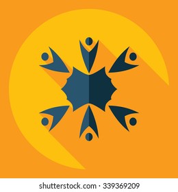 Flat modern design with shadow  Icon snowflake