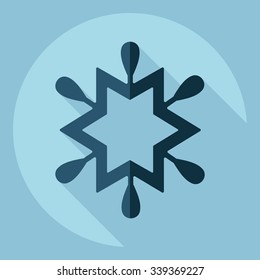 Flat modern design with shadow  Icon snowflake
