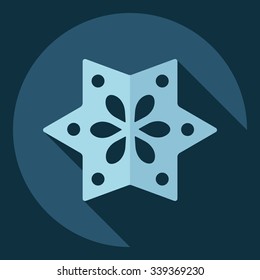 Flat modern design with shadow  Icon snowflake