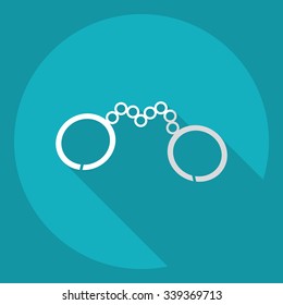Flat modern design with shadow  Icon handcuffs